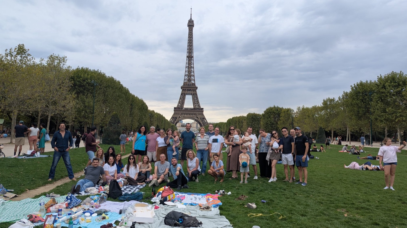 Picnic blankets and the tower